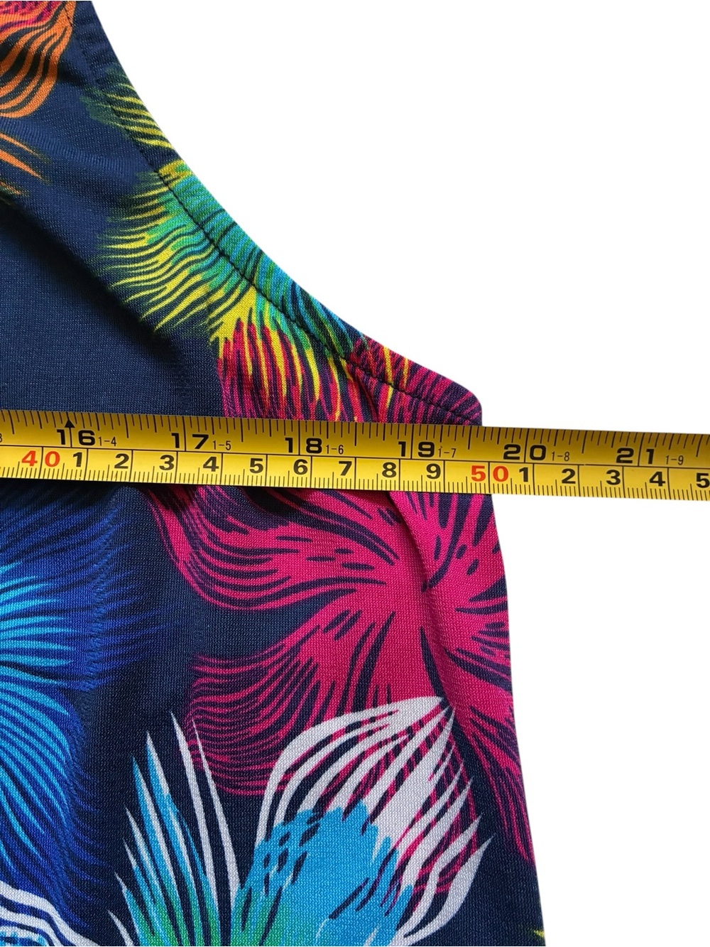 Sleeveless Navy Tropical Floral Tank Top - Picture 4 of 5